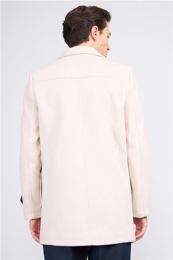 Kagı K26 2514 Bej Erkek Torba Cep Mono Yaka Kaban