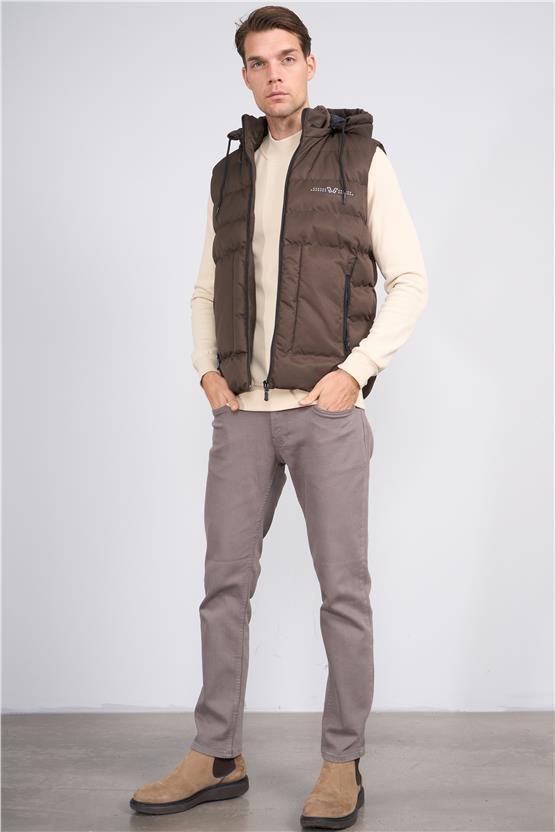 Kagı K26 65045 Kahverengi Erkek Dolum Yelek