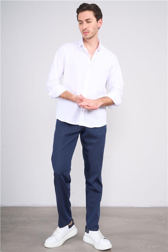 Kagi Lacivert Erkek Gomez Keten Pantolon