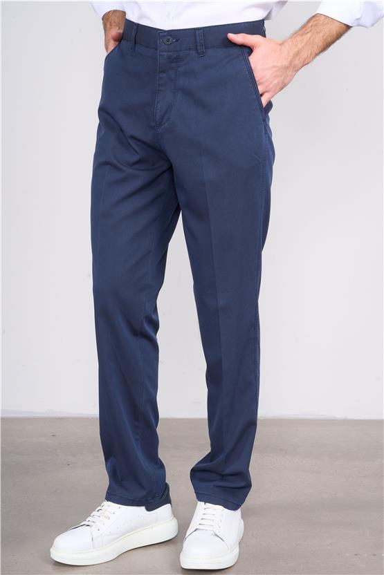Kagi Lacivert Erkek Gomez Keten Pantolon