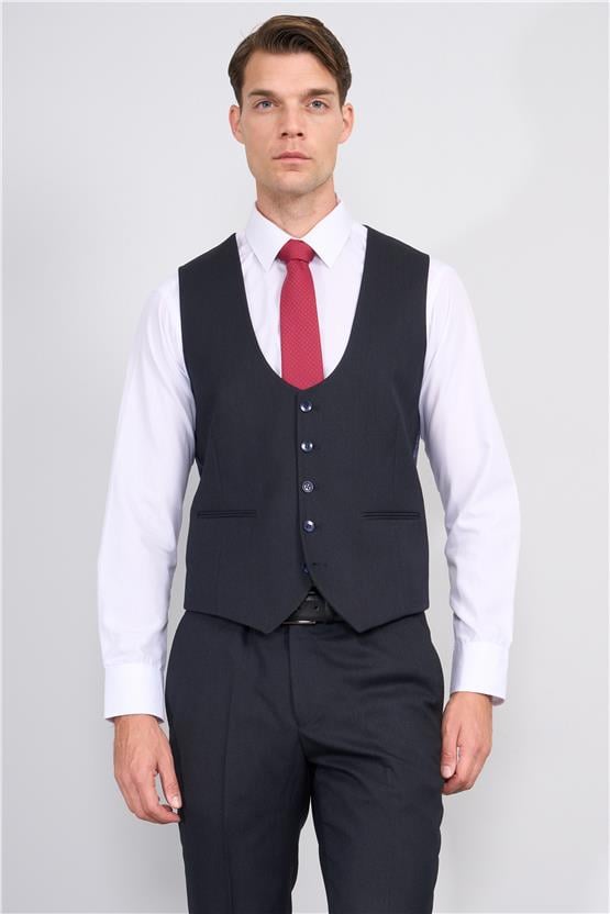 Kagi Lacivert Erkek Pamuk Polyester Roma Yelekli Takım