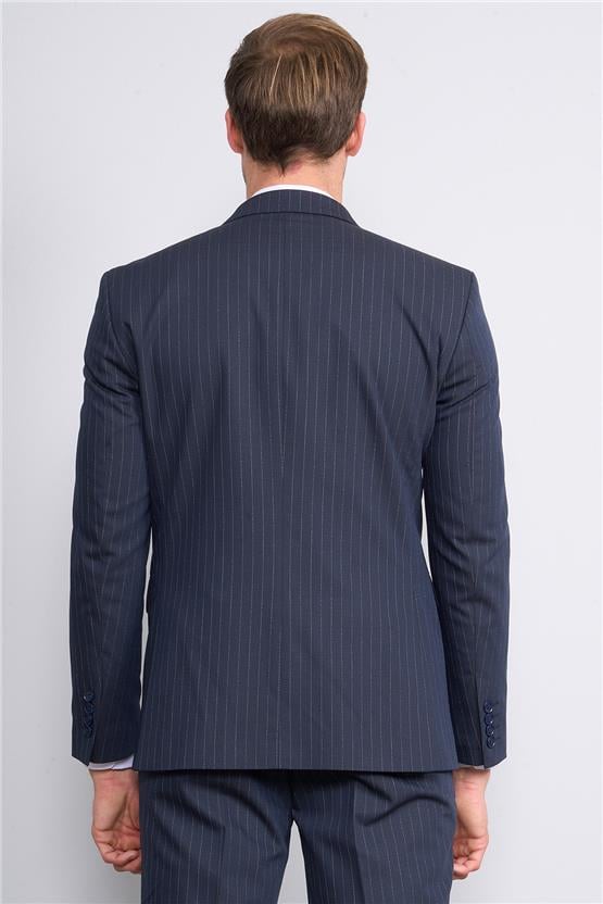 Kagi Lacivert Erkek Pamuk Polyester Sorento Kruvaze Takım