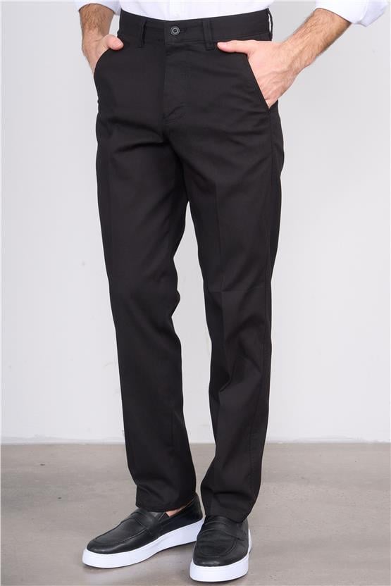 Kagi Siyah Erkek Palmiye Keten Pantolon