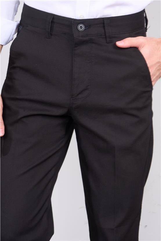 Kagi Siyah Erkek Palmiye Keten Pantolon