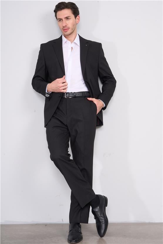 Kagi Siyah Erkek Pamuk Polyester Hıguan 4 Drop Klasik Takım