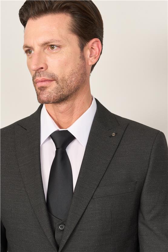 Kagi Siyah Erkek Pamuk Polyester Modena Yelekli Takım