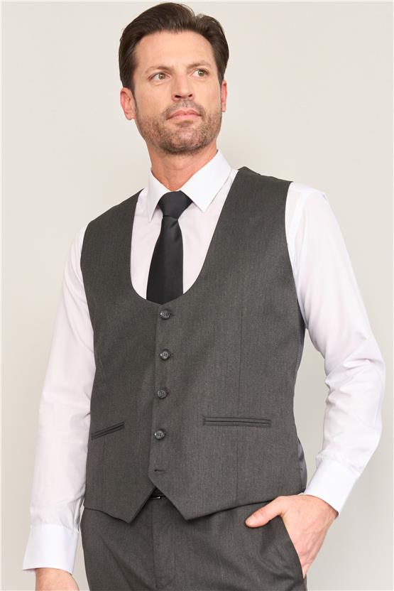 Kagi Siyah Erkek Pamuk Polyester Roma Yelekli Takım