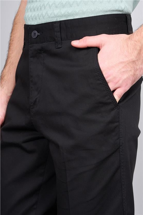 Kagi Siyah Erkek Samara Keten Pantolon