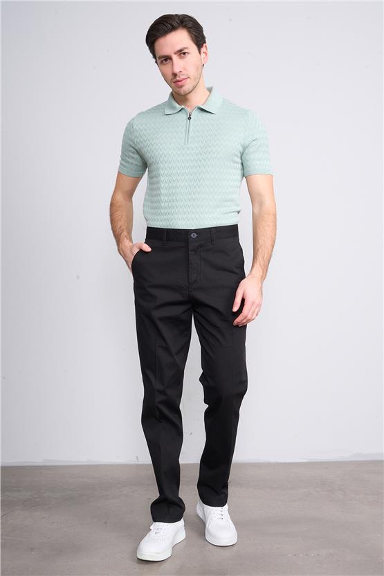 Kagi Siyah Erkek Samara Keten Pantolon