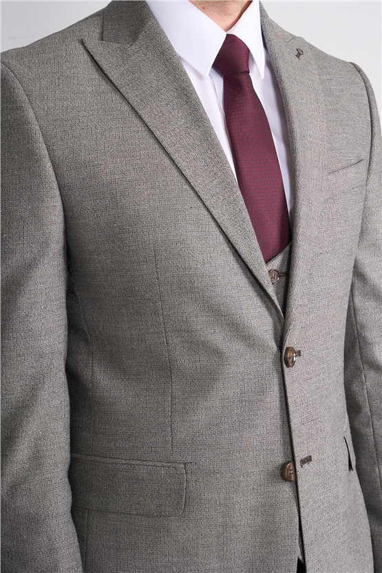 Kagi Y26 Eyfel Slim Fit Yelekli Takım Elbise Toprak