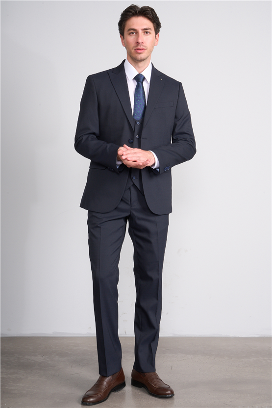 Kagi Y26 Eyfel Slim Fit Yelekli Takım Elbise Lacivert
