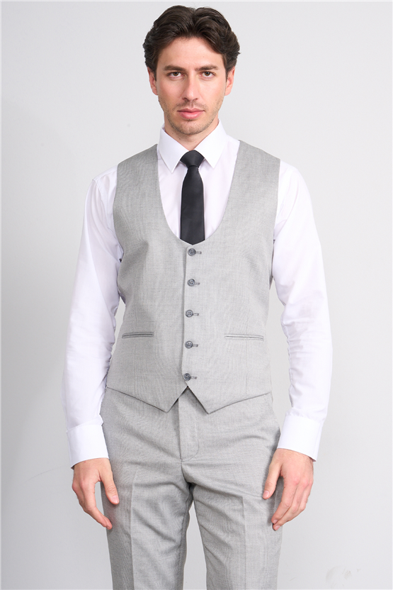 Kagi Y26 Monza Slim Fit Yelekli Takım Elbise Gri