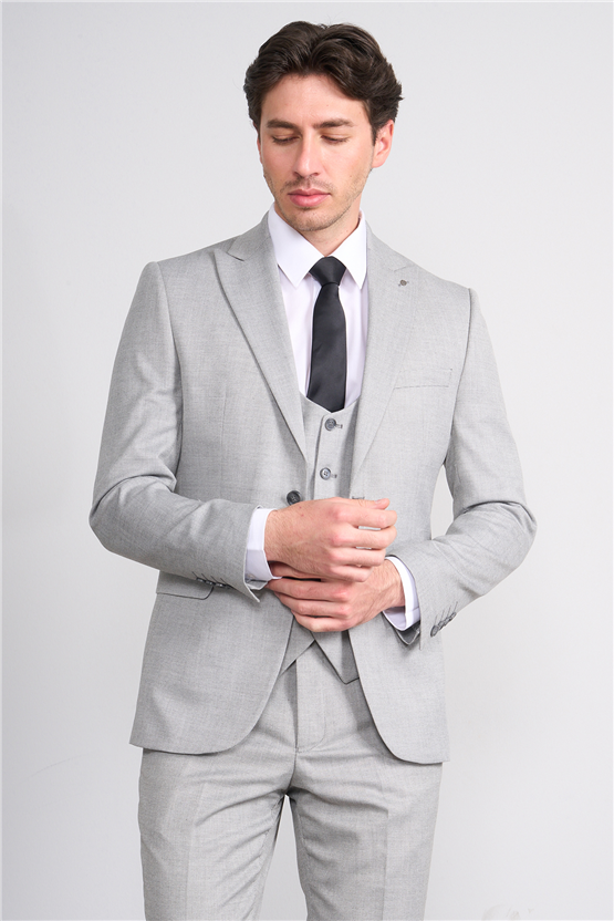 Kagi Y26 Monza Slim Fit Yelekli Takım Elbise Gri