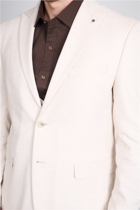 Kagi Y26 Monza Slim Fit Yelekli Takım Elbise Bej