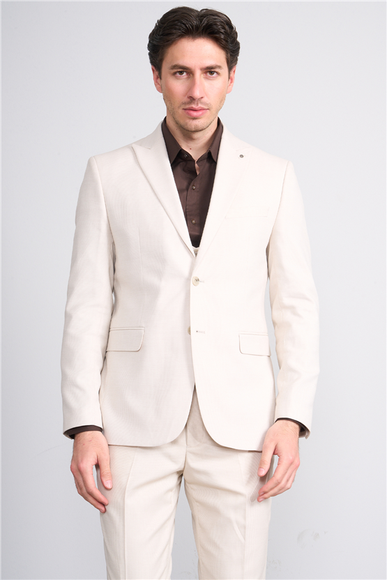 Kagi Y26 Monza Slim Fit Yelekli Takım Elbise Bej