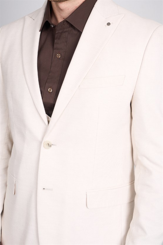 Kagi Y26 Monza Slim Fit Yelekli Takım Elbise Bej