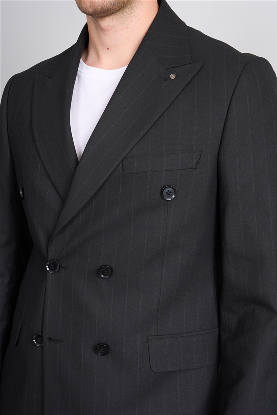 Kagi Y26 Parıs Kruvaze Slim Fit Takım Elbise Siyah
