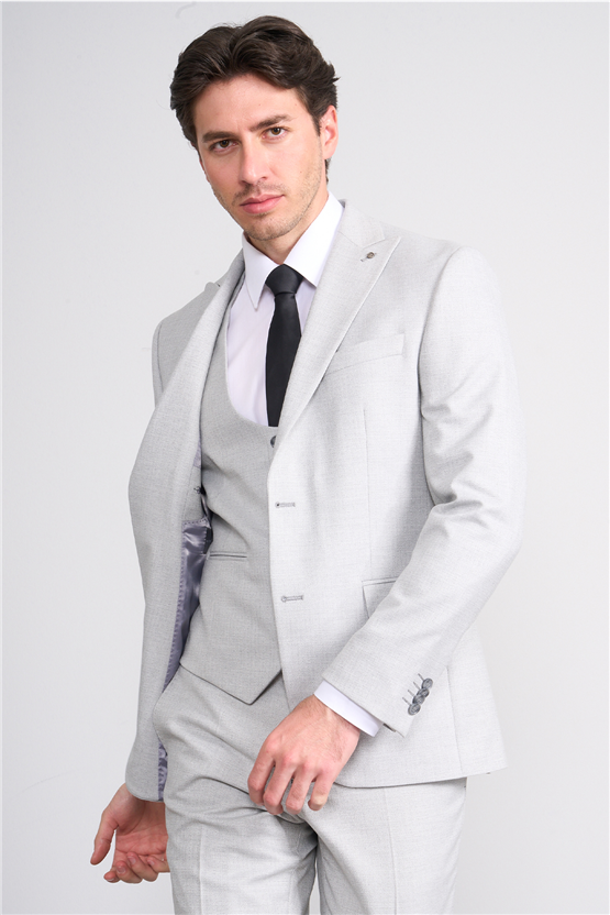 Kagi Y26 Ramırez Slim Fit Yelekli Takım Elbise A.Gri