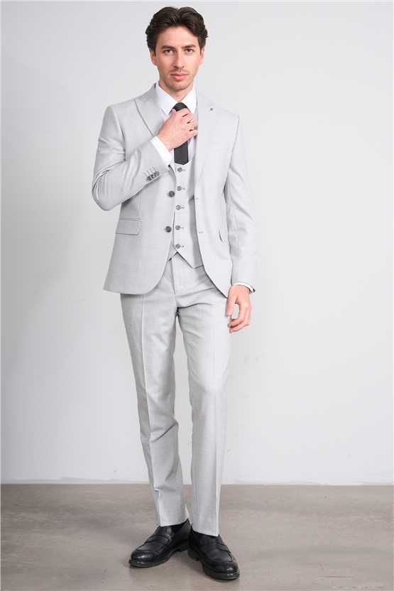 Kagi Y26 Ramırez Slim Fit Yelekli Takım Elbise A.Gri