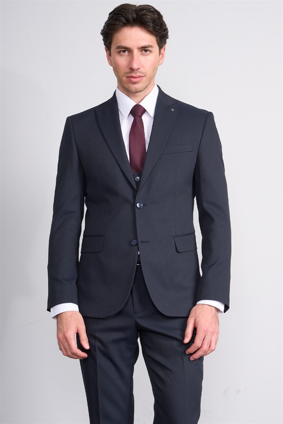 Kagi Y26 Salvador Slim Fit Yelekli Takım Elbise Lacivert