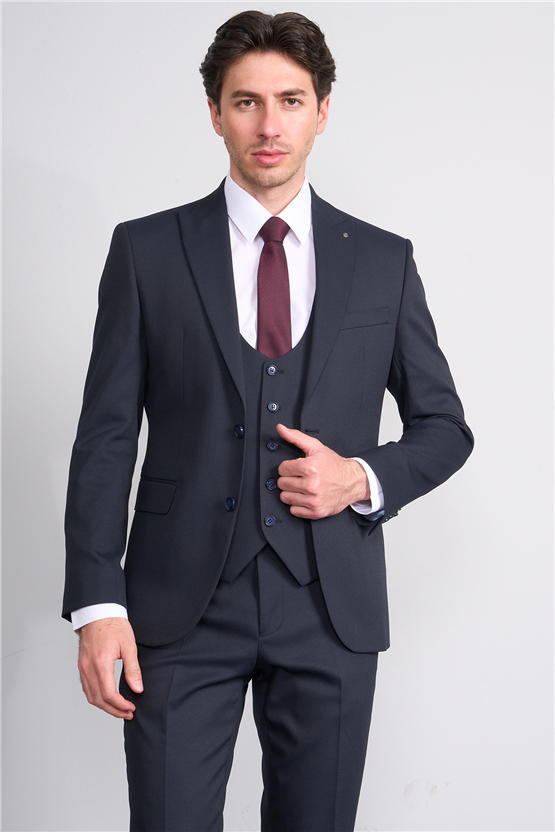 Kagi Y26 Salvador Slim Fit Yelekli Takım Elbise Lacivert