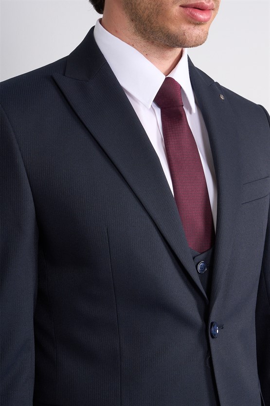 Kagi Y26 Salvador Slim Fit Yelekli Takım Elbise Lacivert