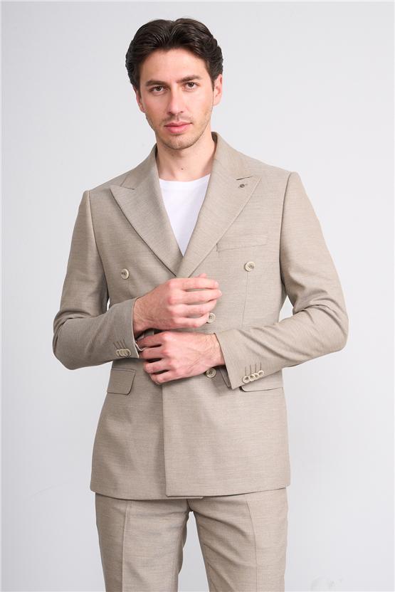 Kagi Y26 Sırıus Kruvaze Slim Fit Takım Elbise Vizon