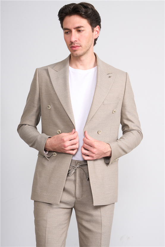Kagi Y26 Sırıus Kruvaze Slim Fit Takım Elbise Vizon