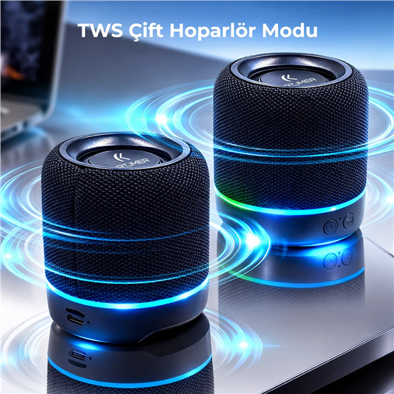 KATJMER BEATRON Bluetooth Hoparlör RGB Işıklı TWS Destekli Taşınabilir Speaker