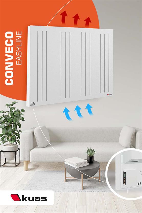 Kauas Conveco Th 2000w Elektrikli Panel Isıtıcı, Konvektör, Radyatör, Dijital Termostatlı