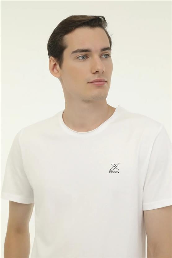 Kınetıx A10150993508010 4M M-Sn234 Bsc Raw Edge 4Fx Beyaz Erkek T-Shirt