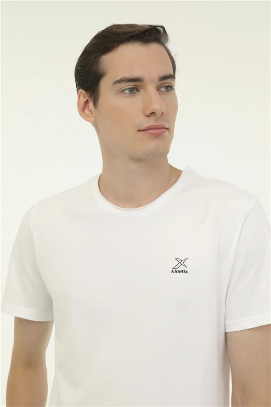 Kınetıx A10150993508010 4M M-Sn234 Bsc Raw Edge 4Fx Beyaz Erkek T-Shirt