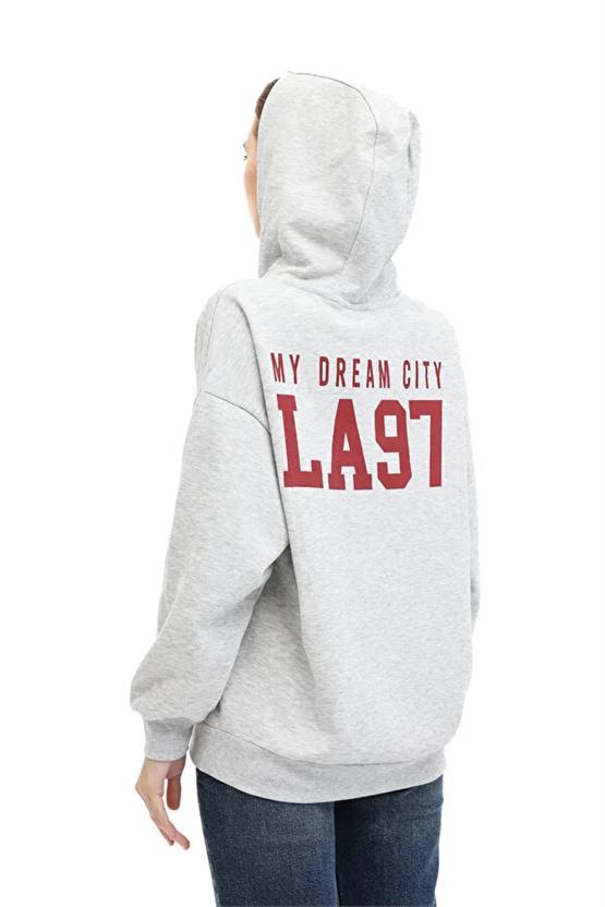 Kınetıx A10202318008010 5W Wl 17Layut Bts-K5 5Pr Grı Melanj Kadın Kapusonlu Sweatshırt