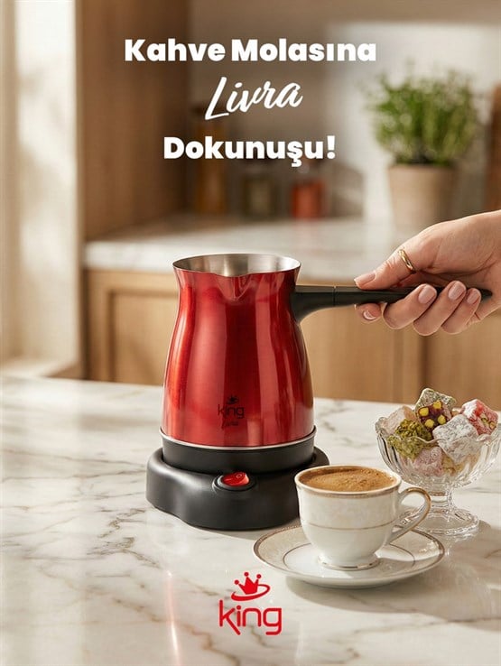 King 3104 Livra Elektrikli Cezve Antrasit