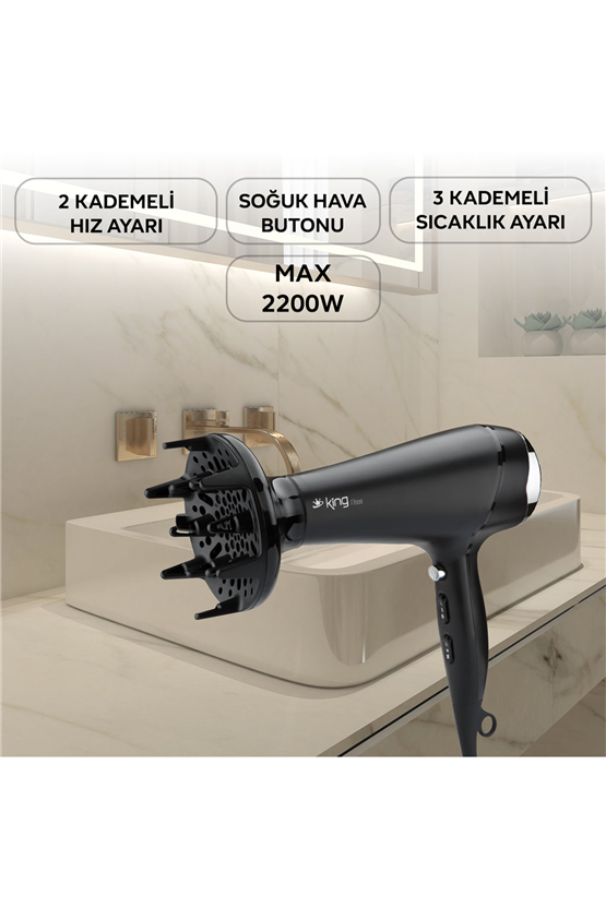 King KSK435 Olson Saç Kurutma Makinesi Silver