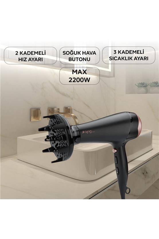 King KSK435 Olson Saç Kurutma Makinesi Rose