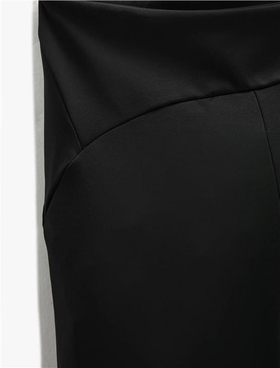 Koton 3SAK40018NK Siyah Kadın Elastan Jersey Tayt