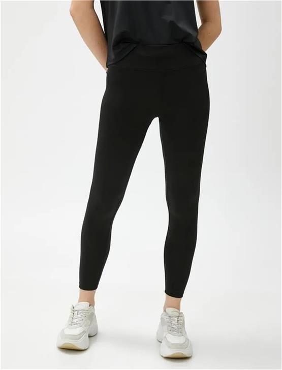 Koton 3Sak40023Nk 999 Siyah Kadın Elastan Jersey Tayt