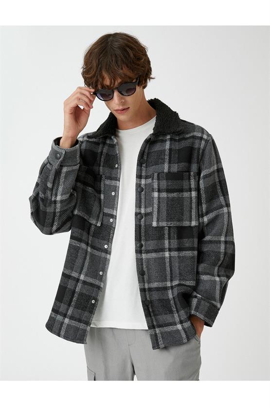 Koton 3Wam20171Hw Siyah 999 Erkek Akrılık Outerwear Kaban