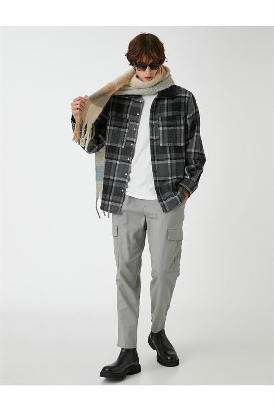 Koton 3Wam20171Hw Siyah 999 Erkek Akrılık Outerwear Kaban