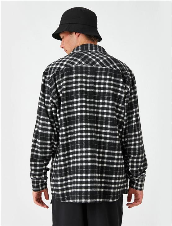 Koton 3Wam60007Hw Siyah Ekose 9C9 Erkek Woven Tops