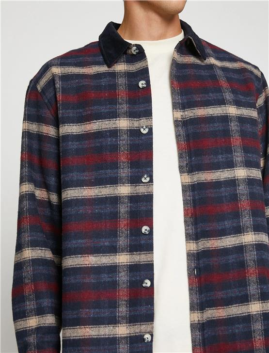 Koton  3Wam60118Hw Kırmızı Ekoseli 01P Erkek Woven Tops Gömlek