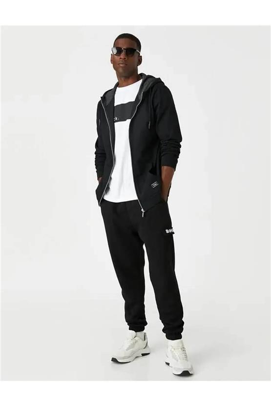 Koton 3Wam70107Mk Siyah 999 Erkek Pamuk Jersey Sweatshirt