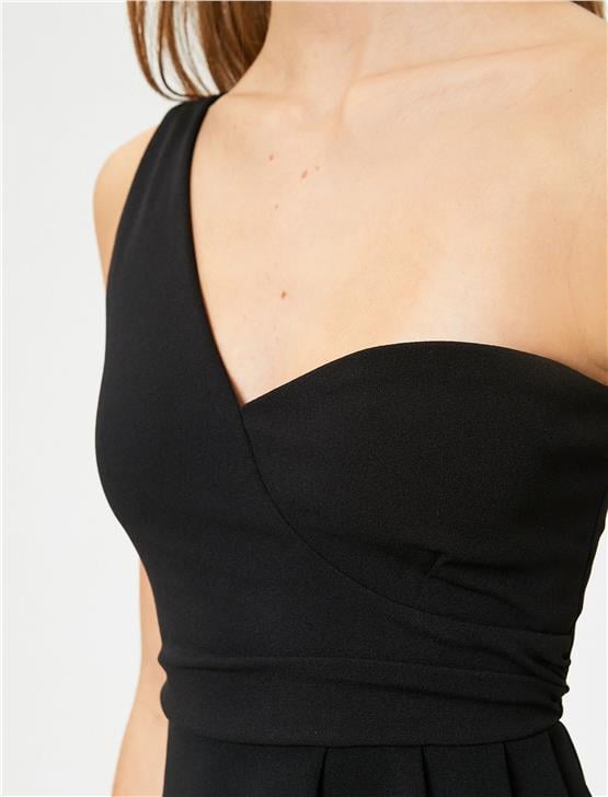 Koton 4Sak10010Ek 999 Siyah Kadın Elastan Jersey Kolsuz Crop T-Shirt