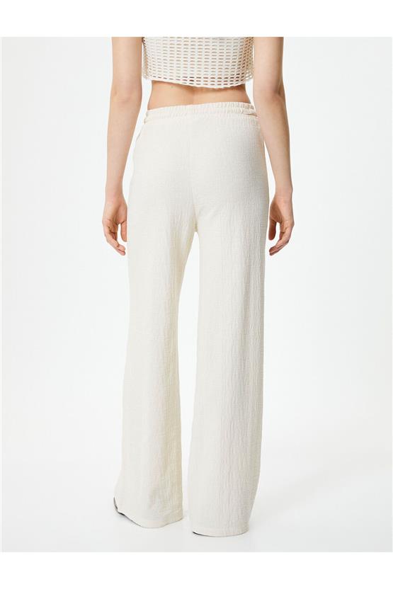 Koton 4Sak40013Ek 001 Kırık Beyaz Kadın Jersey Pantolon