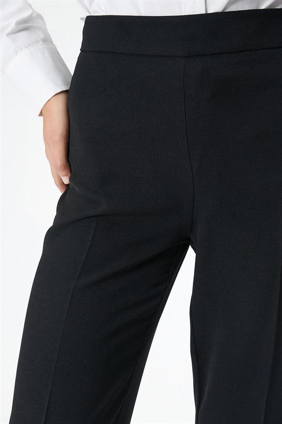 Koton 4Sak40048Uw 999 Siyah Kadın Dokuma Pantolon