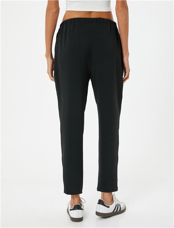 Koton 4Sak40062Ew 999 Sıyah Kadın Dokuma Pantolon