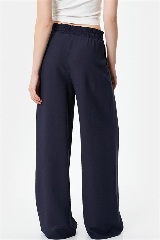 Koton 4Sak40160Pw 704 Lacivert Kadın Dokuma Pantolon