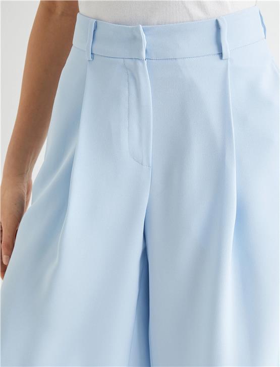 Koton 4Sak40218Uw 637 Mavı Kadın Dokuma Sort