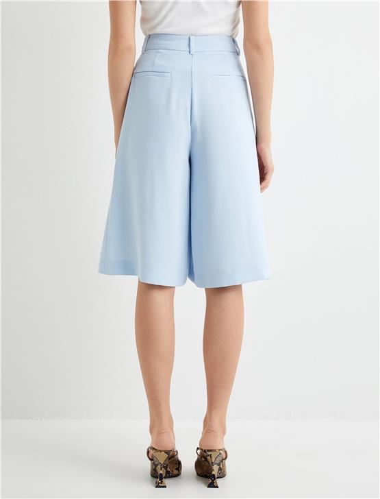 Koton 4Sak40218Uw 637 Mavı Kadın Dokuma Sort